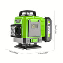Nível Laser de Auto-Nivelamento 16 Linhas – Laser Verde Horizontal e Vertical 4D 4x360°