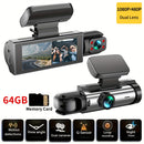 Câmera de Carro 1080P com Câmera Dupla – Frontal e Interna com Visão Noturna IR