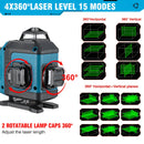 Jemi Nível Laser 8/16 Linhas 360° Autonivelante – Ferramenta Profissional de Medição 4D