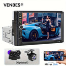 VENBES Rádio para Carro 7" – Navegação Gratuita, Mirror Link e MP5 Player