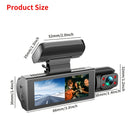 Câmera de Carro 1080P com Câmera Dupla – Frontal e Interna com Visão Noturna IR