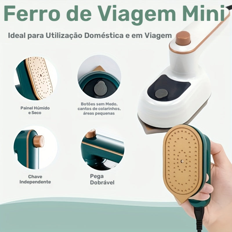 Ferro de Passar Porttil Plug UE  Mini Ferro Dobrvel 180 Leve Sem Bateria Aquecimento Rpido em 30 Segundos Uso a Seco e a Vapor Design Compacto Ideal para Viagens de NegciosCasaUniversidade